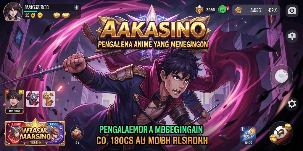 Tampilan gameplay AAKASINO yang memukau dengan karakter anime.
