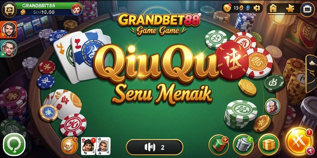 Tampilan gameplay seru di GRANDBET88 dengan kartu QiuQiu.