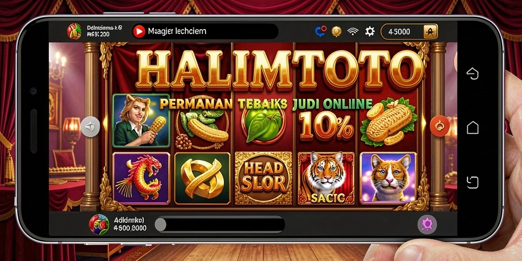 Tampilan gameplay menggugah di HALIMTOTO saat memutar gulungan Slot.
