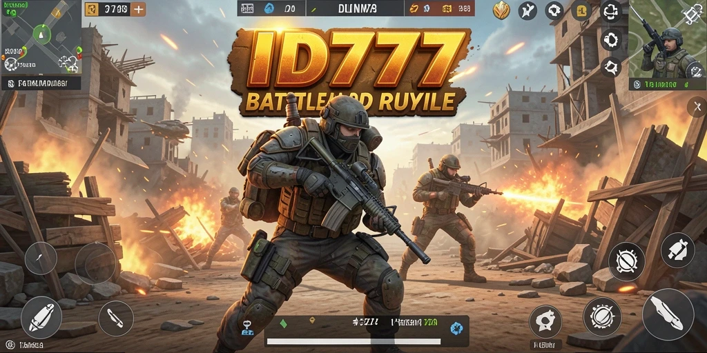 Screenshot gameplay ID777 yang menunjukkan aksi pertempuran intens.