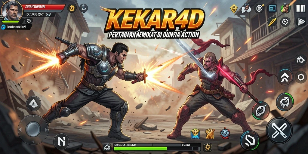 Tangkapan layar menunjukkan aksi mendebarkan dalam KEKAR4D.