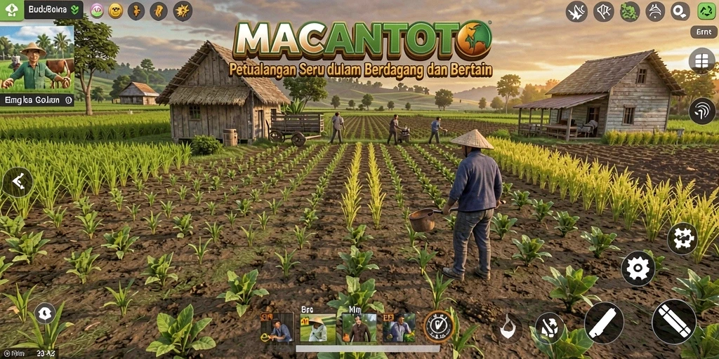Tampilan gameplay seru dalam bertani dan berdagang di MACANTOTO.