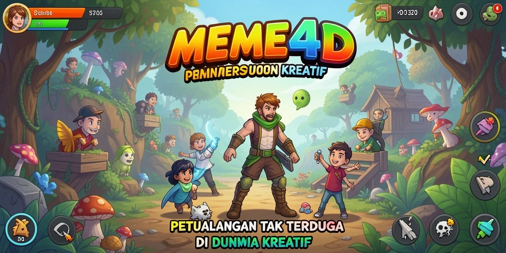 Tampilan gameplay <strong>MEME4D</strong> yang imersif dan penuh warna.