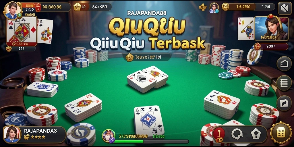Screenshot utama RAJAPANDA88 menampilkan aksi seru permainan QiuQiu.
