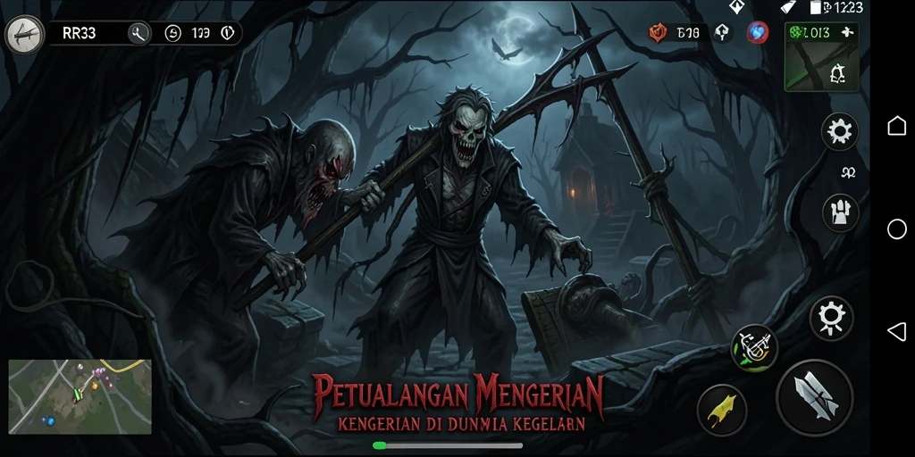 Screenshot menampilkan momen menegangkan dalam game Horror.