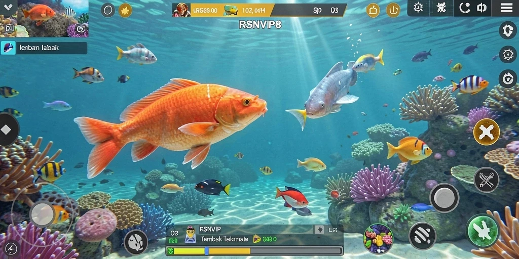 Tampilan menarik dari gameplay RSNVIP8 saat memburu ikan.