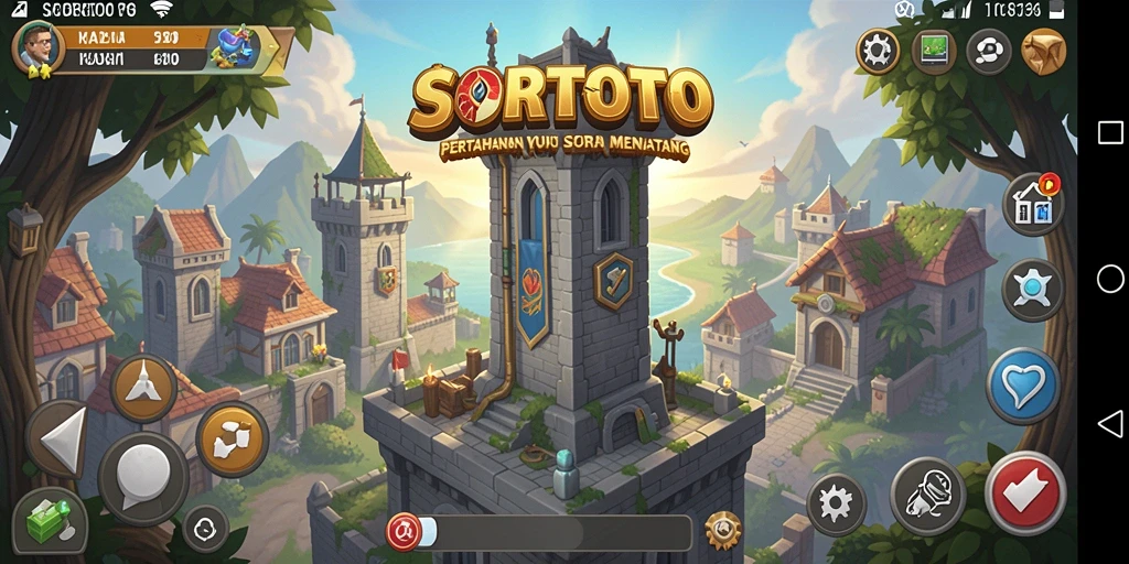 Gameplay SORTOTO yang mendebarkan dalam pertahanan menara.