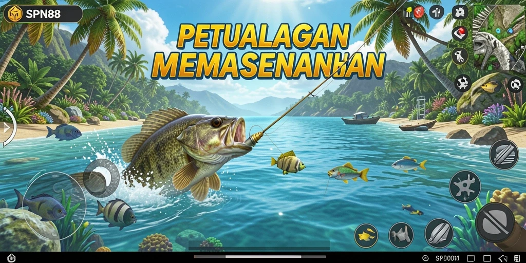 Tampilan gameplay menakjubkan dari SPN88 saat memancing di laut.