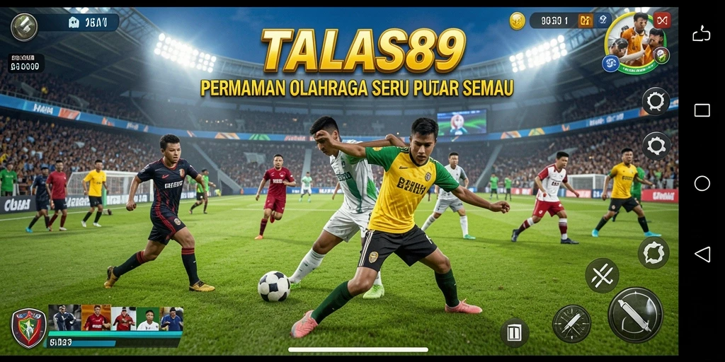 Screenshot utama TALAS89 menampilkan aksi seru dalam permainan olahraga.