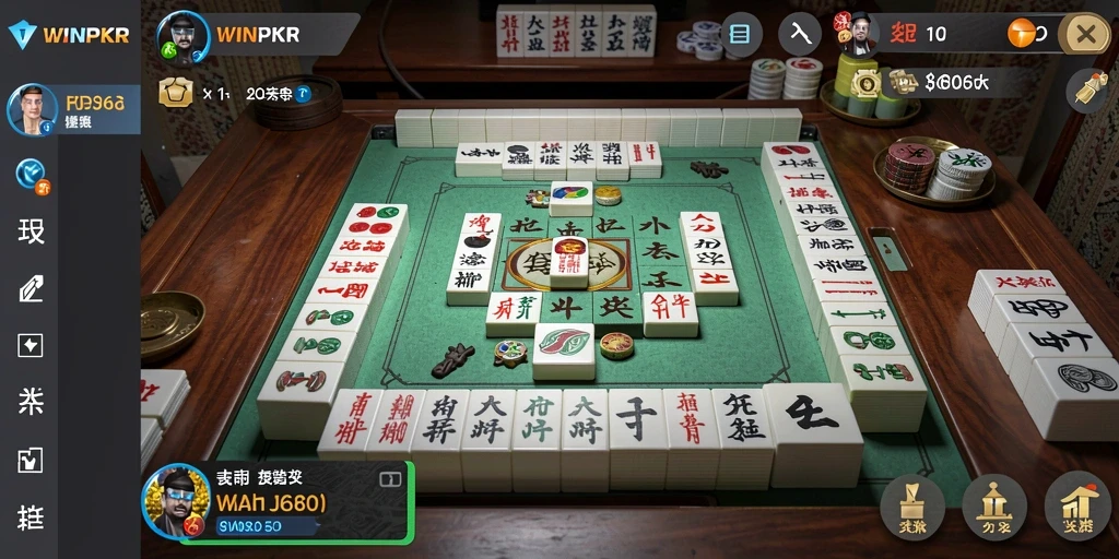 Tampilan gameplay menarik dalam WINPKR yang penuh strategi Mahjong.